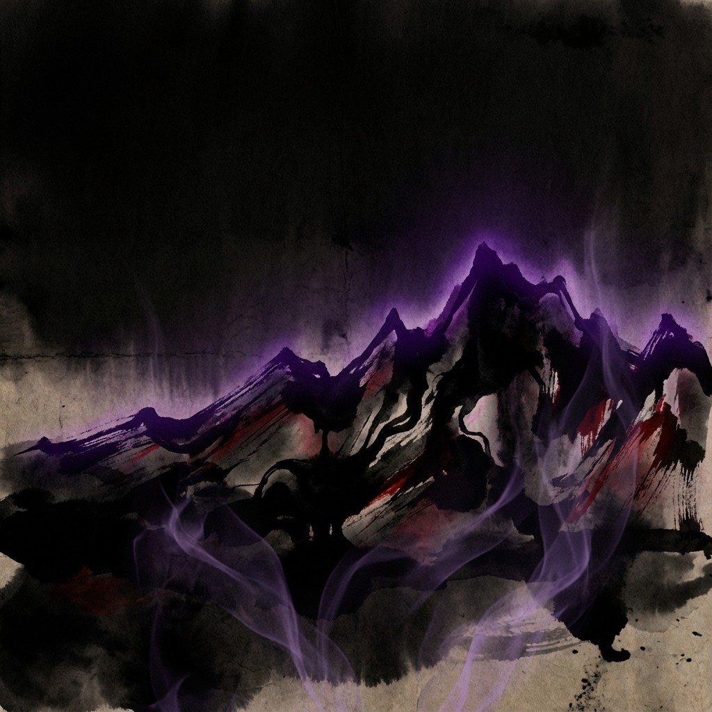 Ink wash landscape haunted